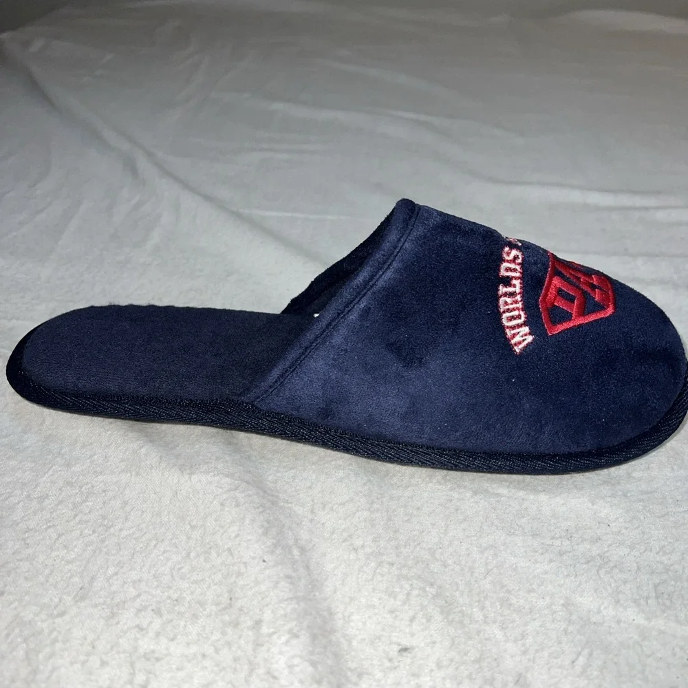 New Slippers Embroidered WORLDS GREATEST DAD' Slides Sandals Shoes Men Sz: 9-10